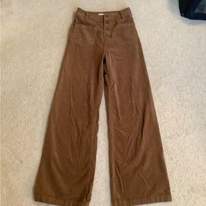 Kohl’s So Tan Brown Corduroy Super High Rise Wide Leg Pants Sz 7 Juniors Small